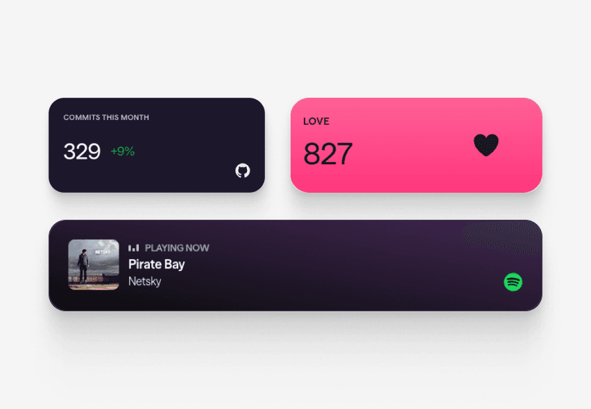 Live content blocks showing real-time data